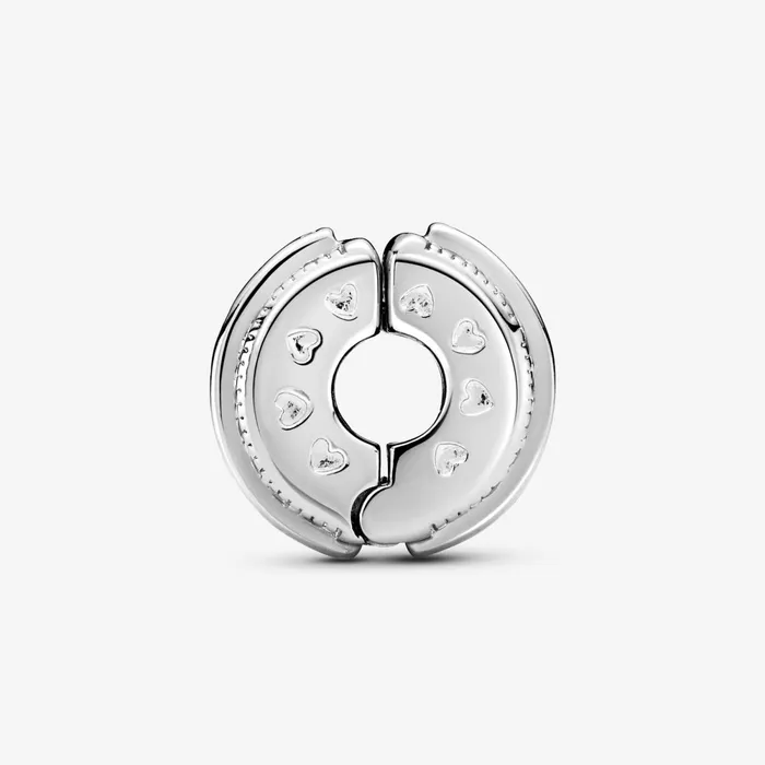 Clips Women Pandora Sparkling Pav Lines and Logo Clip Charm Sterling Silver