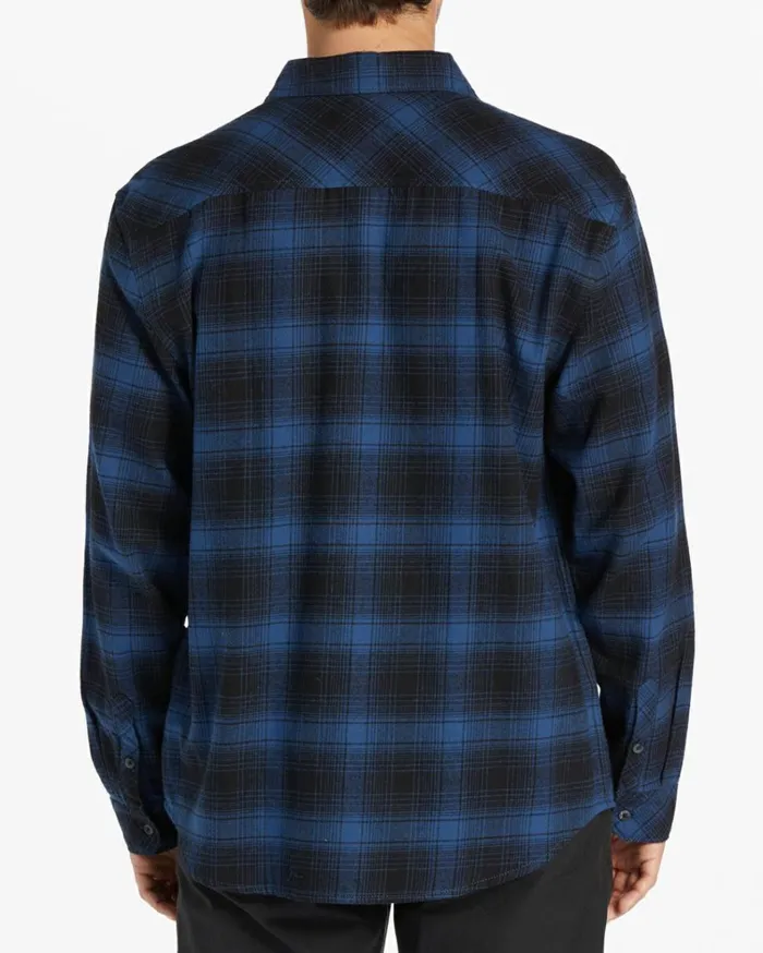 Coastline Flannel Long Sleeve Shirt Blue Men Billabong Flannels