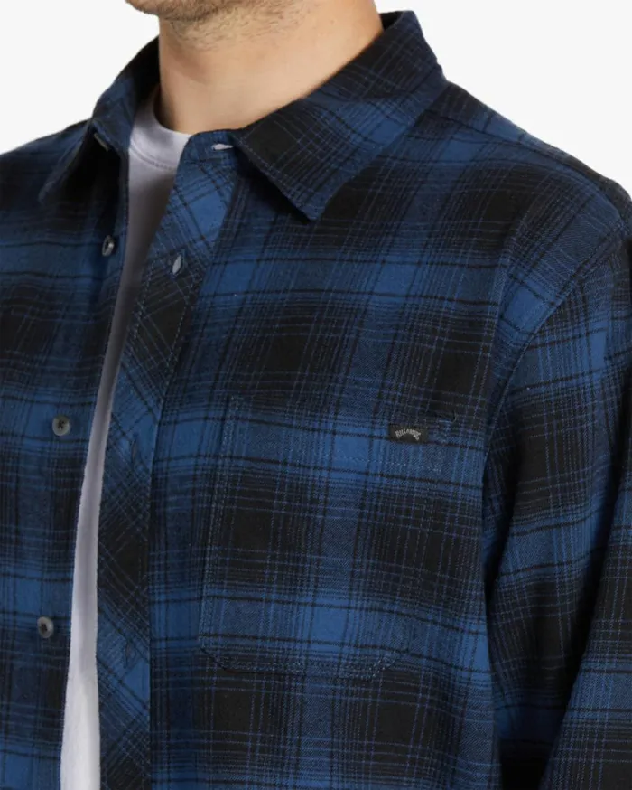 Coastline Flannel Long Sleeve Shirt Blue Men Billabong Flannels