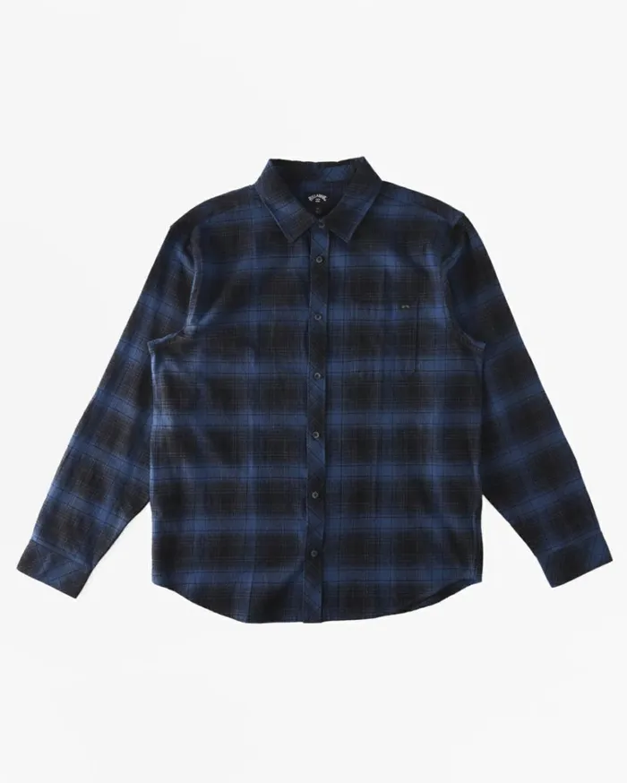 Coastline Flannel Long Sleeve Shirt Blue Men Billabong Flannels