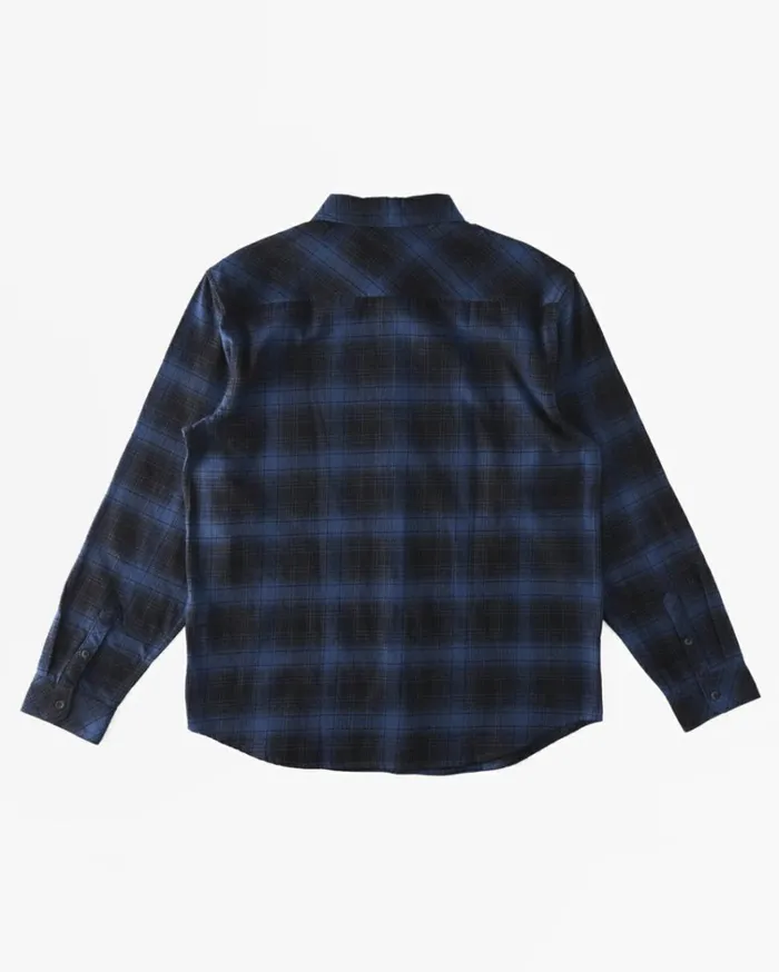 Coastline Flannel Long Sleeve Shirt Blue Men Billabong Flannels
