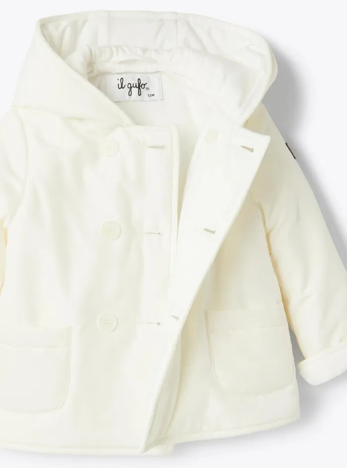 Coats And Jackets Baby 036 Il Gufo Microfiber Doublebreasted Jacket