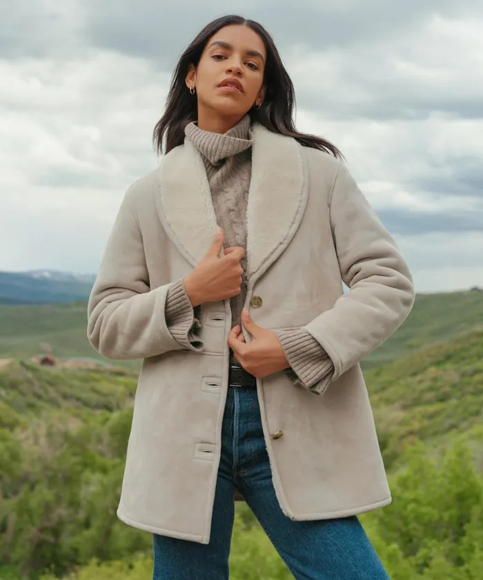 Coats Women Jenni Kayne Aspen Shearling Coat Sand