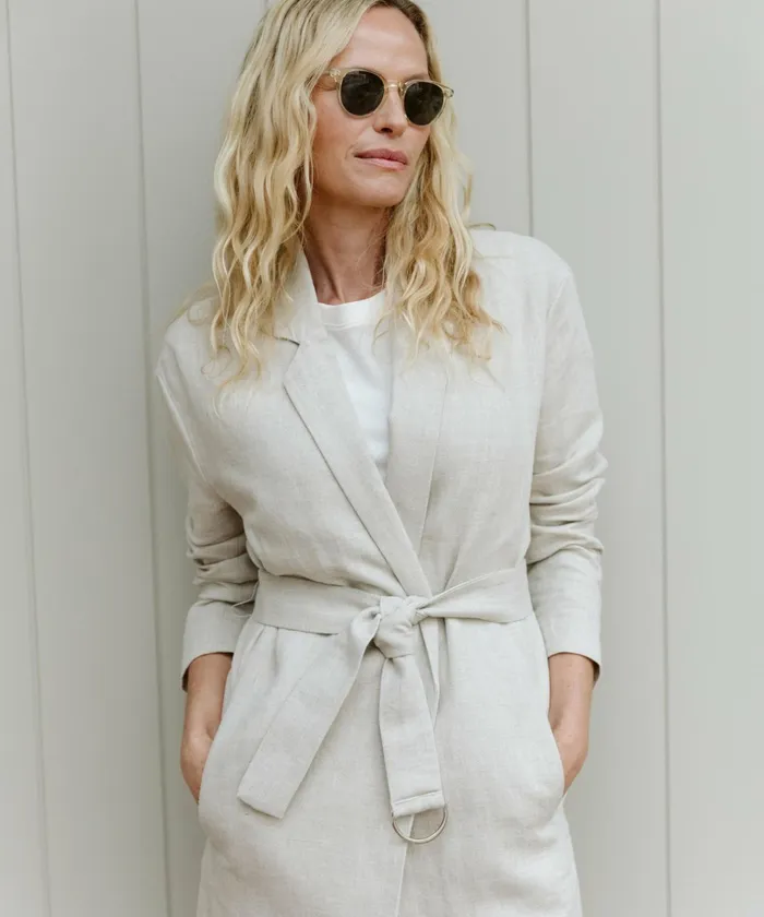 Coats Women Jenni Kayne Linen Trench Coat Natural