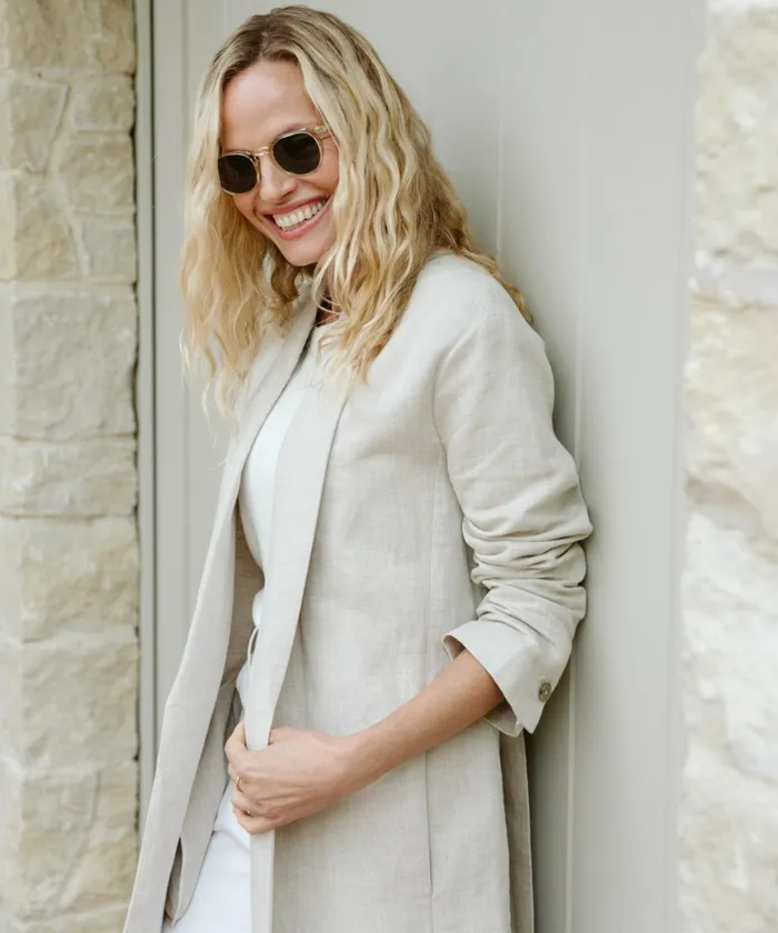 Coats Women Jenni Kayne Linen Trench Coat Natural