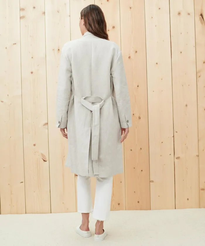 Coats Women Jenni Kayne Linen Trench Coat Natural