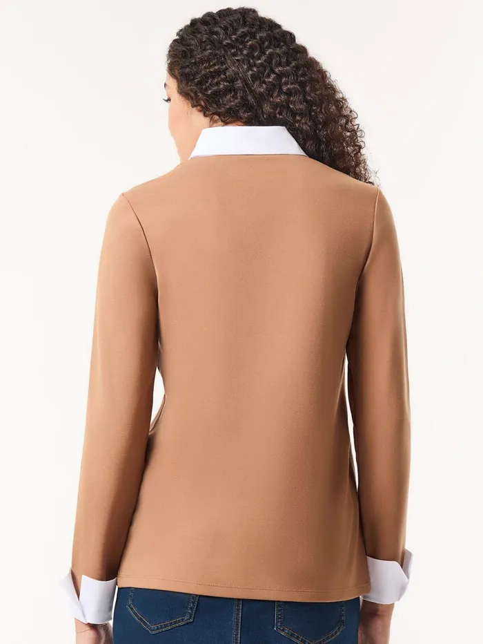 Collared Shirt VNeck TwoFer Top Women Jones New York Tops and Blouses Collared Shirt VNeck TwoFer Top Women Jones New York Tops and Blouses