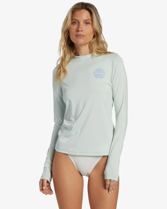 Core Loose Fit Long Sleeve Surf Tee Sweet Mint Women Billabong Rashguards and Bodysuits Core Loose Fit Long Sleeve Surf Tee Sweet Mint Women Billabong Rashguards and Bodysuits