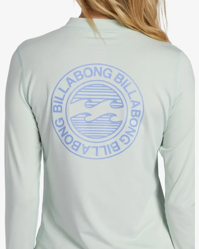 Core Loose Fit Long Sleeve Surf Tee Sweet Mint Women Billabong Rashguards and Bodysuits