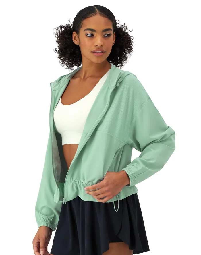 Court Jacket MoistureWicking C Logo Sheer Water Teal Women Champion Jackets