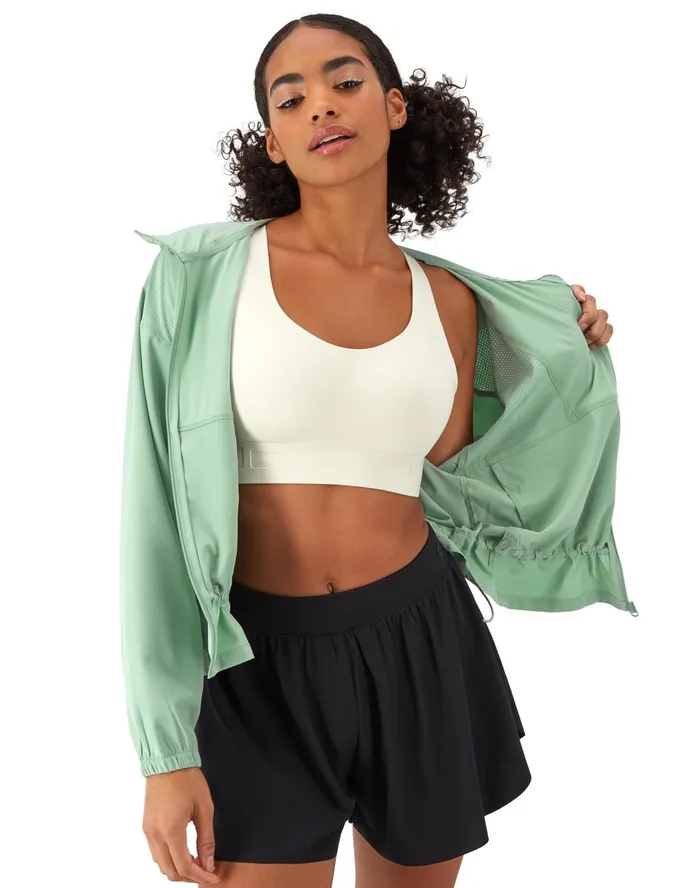 Court Jacket MoistureWicking C Logo Sheer Water Teal Women Champion Jackets