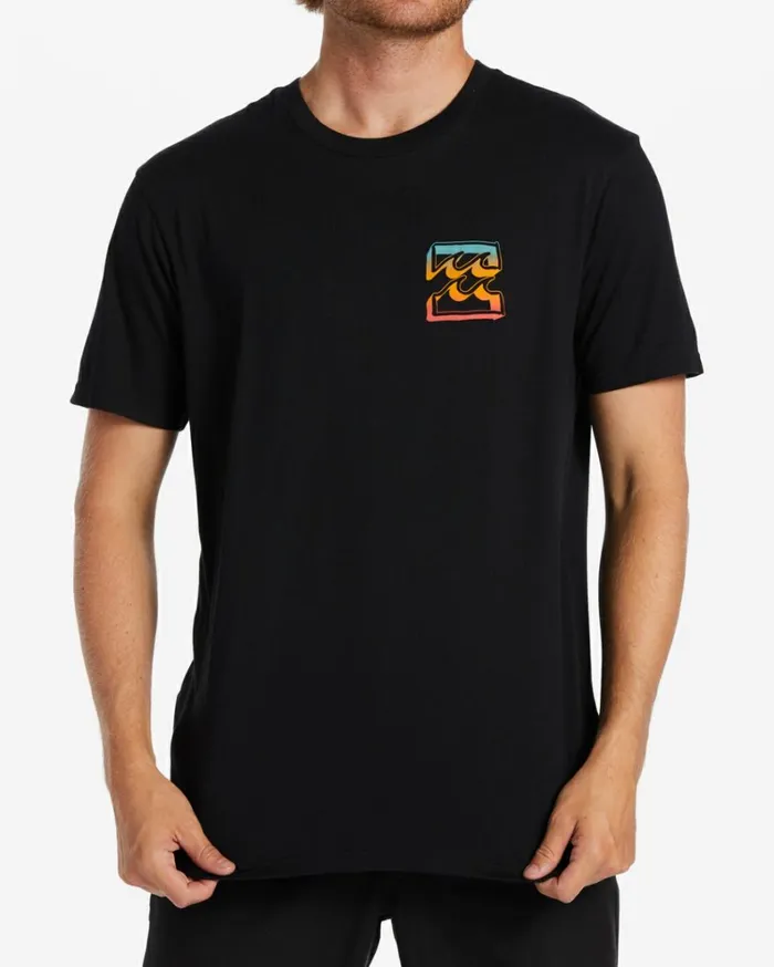 Crayon Wave TShirt Black Men Billabong TShirts