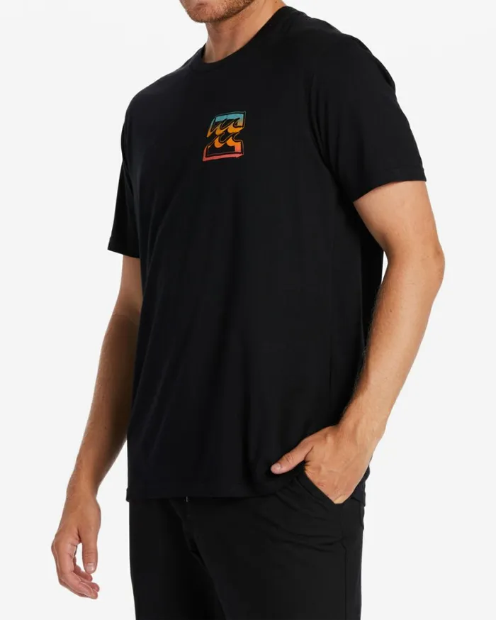 Crayon Wave TShirt Black Men Billabong TShirts