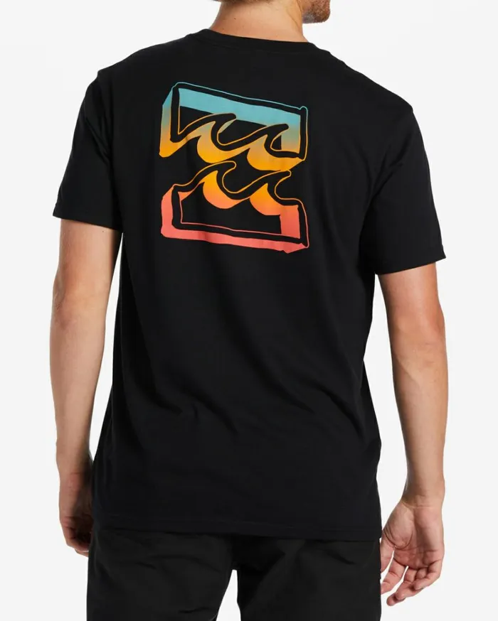 Crayon Wave TShirt Black Men Billabong TShirts