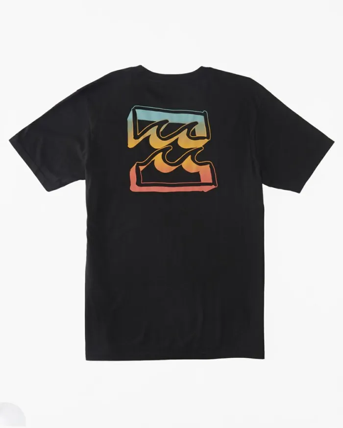 Crayon Wave TShirt Black Men Billabong TShirts