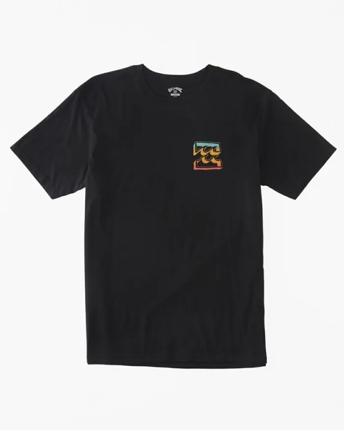 Crayon Wave TShirt Black Men Billabong TShirts