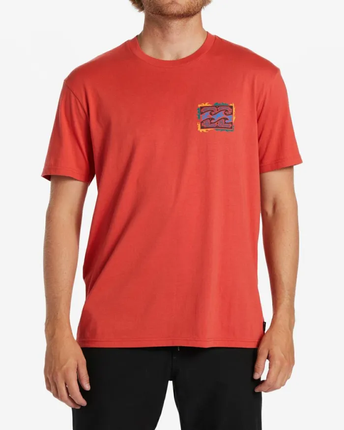 Crayon Wave TShirt Coral Men Billabong TShirts