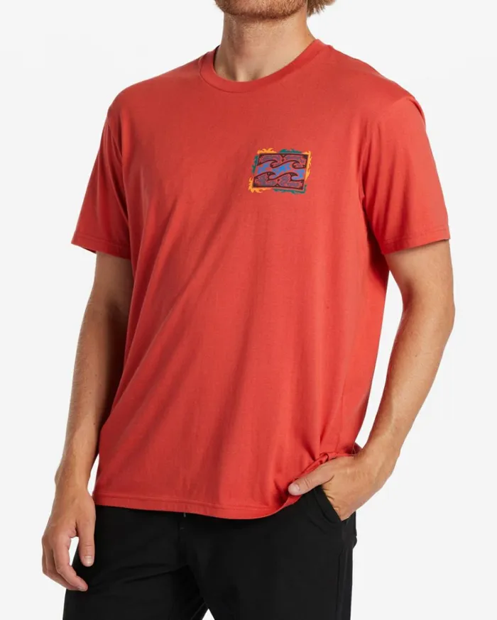 Crayon Wave TShirt Coral Men Billabong TShirts