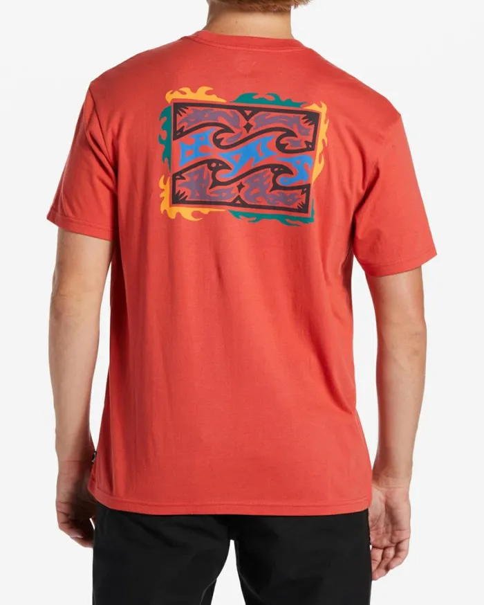 Crayon Wave TShirt Coral Men Billabong TShirts