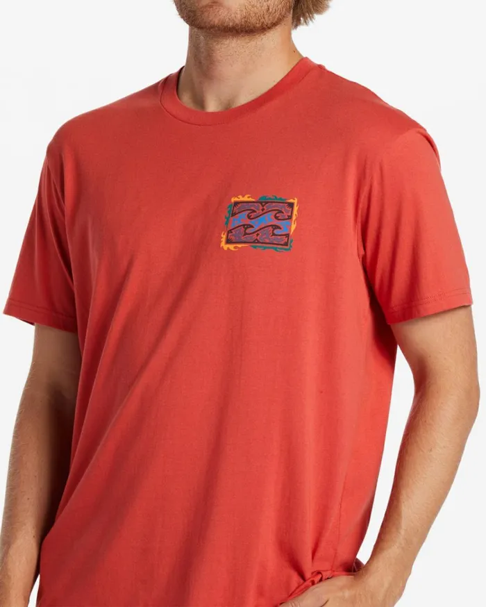 Crayon Wave TShirt Coral Men Billabong TShirts