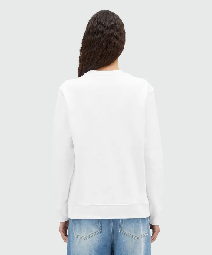 Crew Neck Cotton Sweatshirt In A Solid Colour Women MSGM Hoodies And Sweatshirts