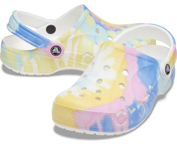 Crocs Baya TieDye Clog White Multi WomensMens Clogs