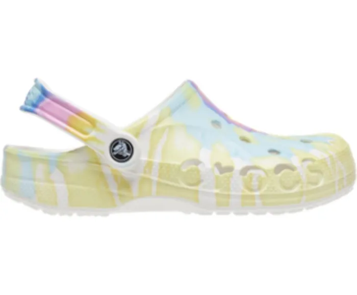 Crocs Baya TieDye Clog White Multi WomensMens Clogs