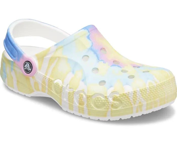 Crocs Baya TieDye Clog White Multi WomensMens Clogs