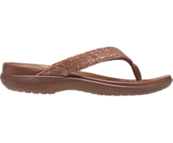 Crocs Capri V Glitter Flip Bronze Womens Sandals