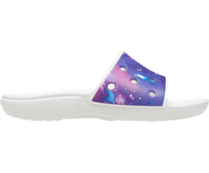 Crocs Classic Crocs Out Of This World Slide White Purple WomensMens Sandals