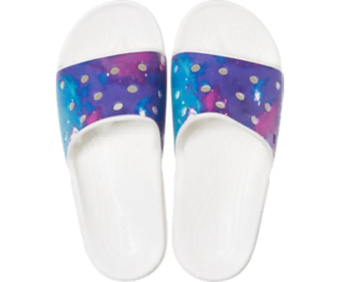 Crocs Classic Crocs Out Of This World Slide White Purple WomensMens Sandals