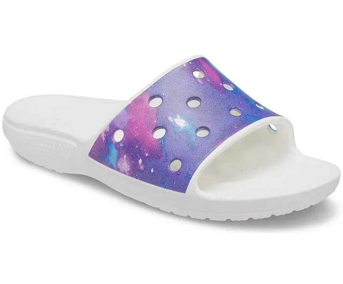 Crocs Classic Crocs Out Of This World Slide White Purple WomensMens Sandals