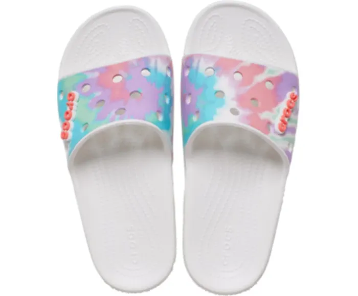 Crocs Classic Crocs TieDye Graphic Slide Fresco Multi WomensMens Sandals
