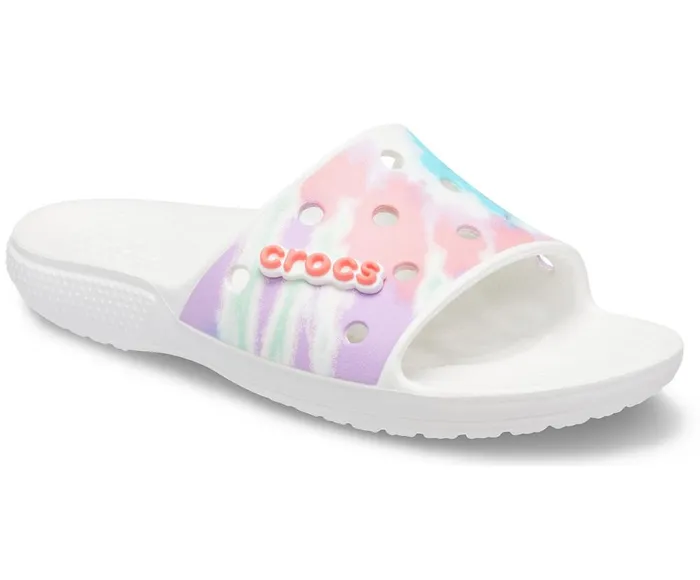 Crocs Classic Crocs TieDye Graphic Slide Fresco Multi WomensMens Sandals