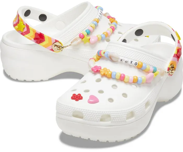 Crocs Classic Festival Vibes Platform Clog White Multi Womens Clogs