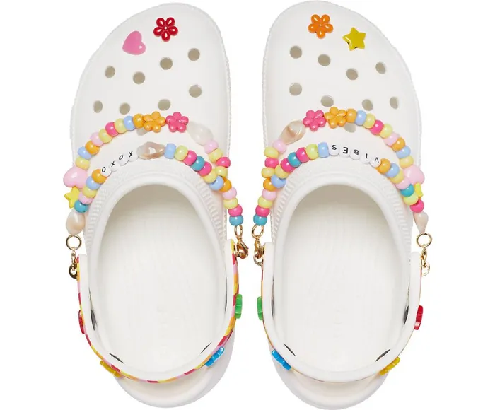 Crocs Classic Festival Vibes Platform Clog White Multi Womens Clogs