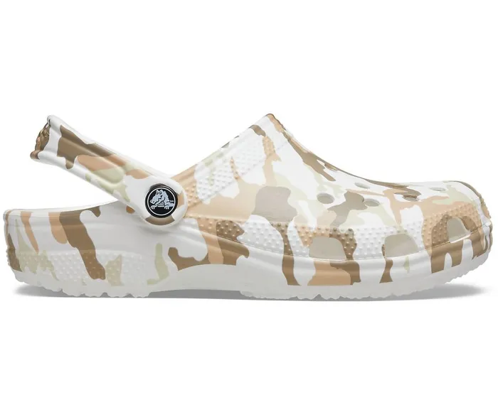Crocs Classic Printed Camo Clog White Multi WomensMens Clogs