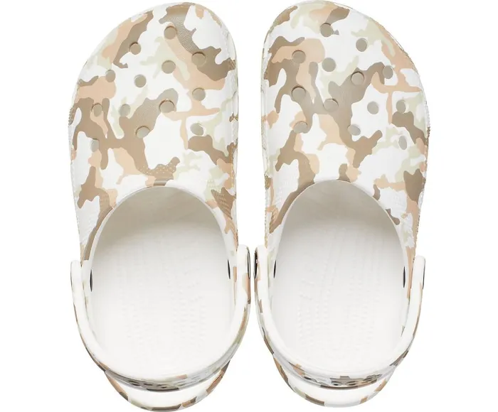 Crocs Classic Printed Camo Clog White Multi WomensMens Clogs