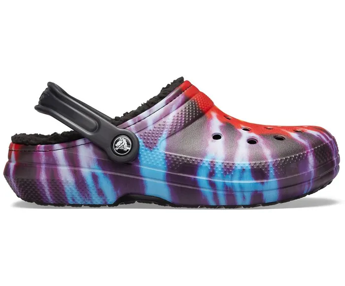 Crocs Classic TieDye Lined Clog Multi Black WomensMens Clogs