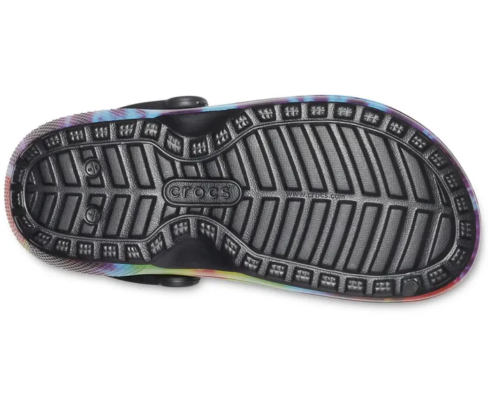 Crocs Classic TieDye Lined Clog Multi Black WomensMens Clogs