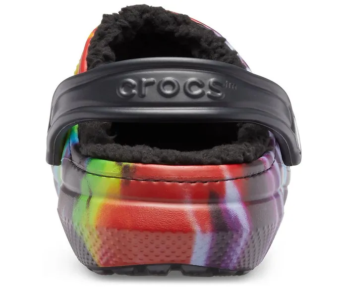 Crocs Classic TieDye Lined Clog Multi Black WomensMens Clogs