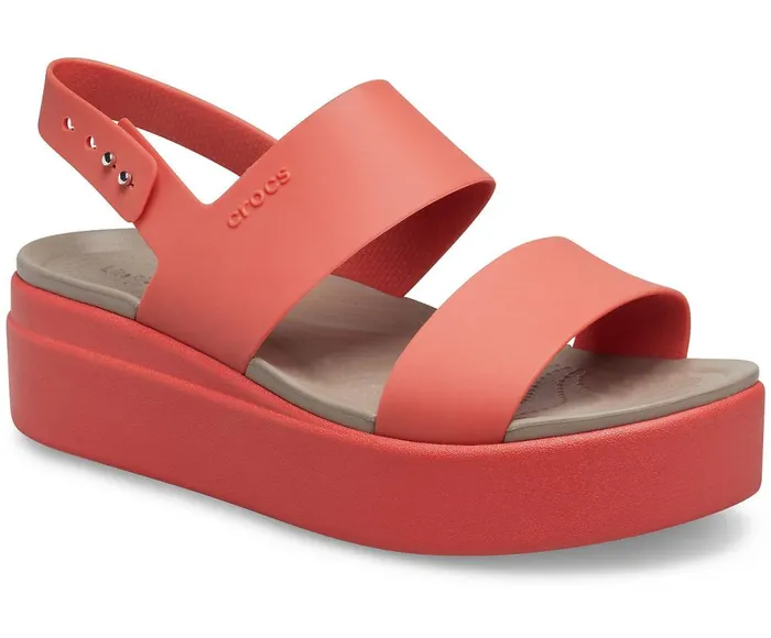 Crocs Crocs Brooklyn Low Wedge Spicy Orange Spicy Orange Womens Sandals