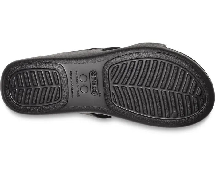 Crocs Crocs Monterey Strappy Wedge Black Womens Sandals