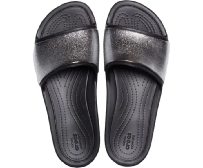 Crocs Crocs Sloane Shine Low Slide Black Womens Sandals