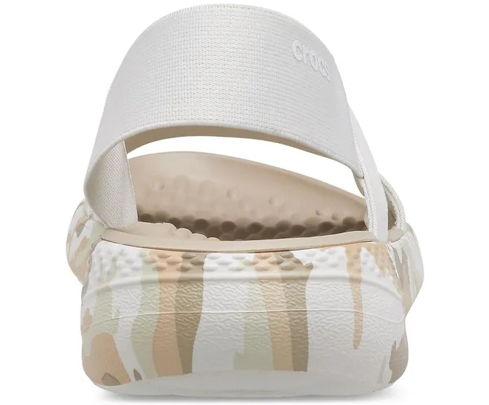 Crocs LiteRide Printed Camo Stretch Sandal Almost White Womens Sandals