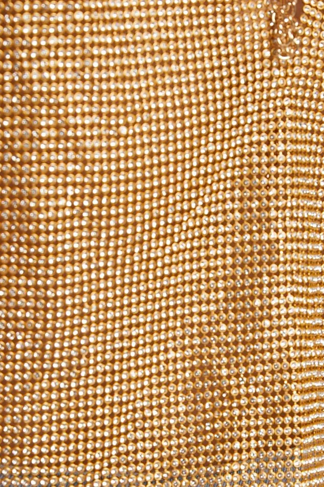 Dalena Top 8211 Sleeveless High Neck Mesh Chainmail Top In Gold Women Showpo Tops