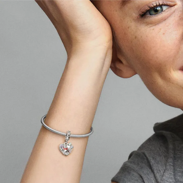 Dangle Charms Women Pandora Disney Winnie The Pooh and Piglet Double Dangle Charm