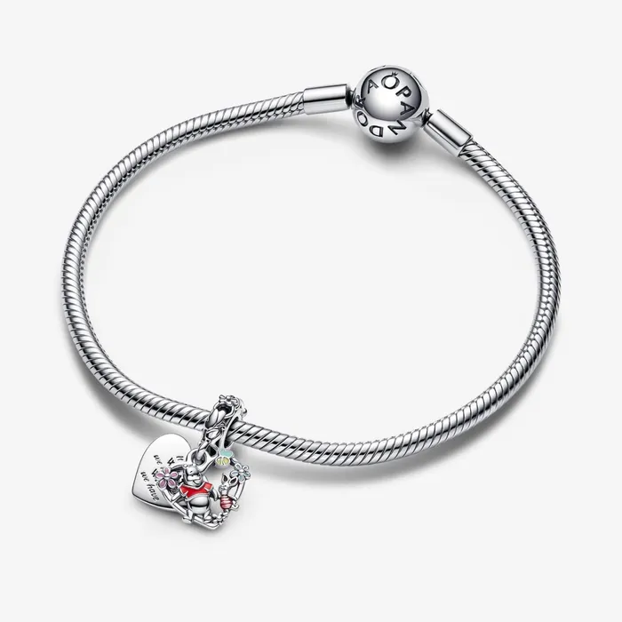 Dangle Charms Women Pandora Disney Winnie The Pooh and Piglet Double Dangle Charm