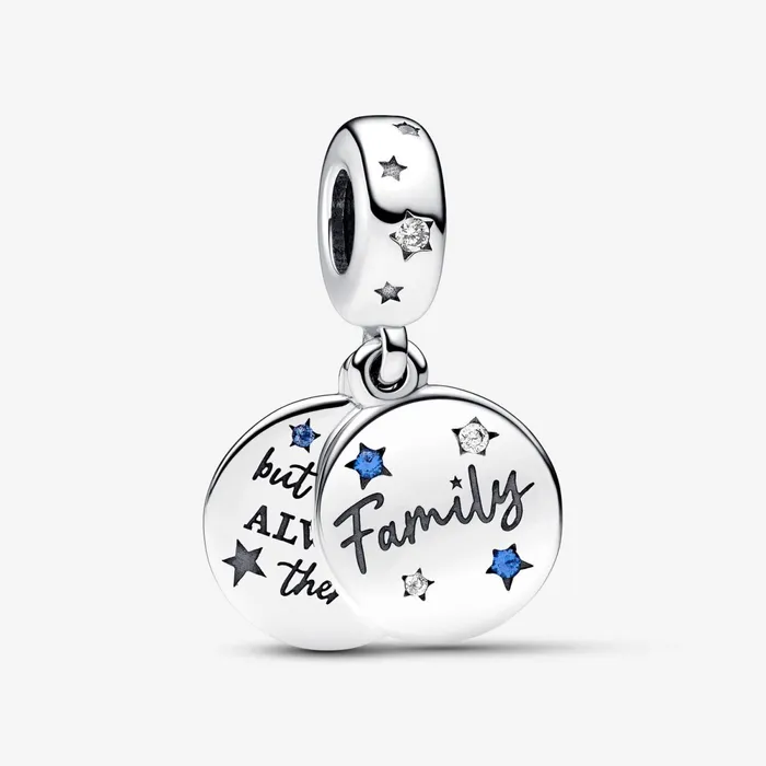 Dangle Charms Women Pandora Family Love Double Dangle Charm