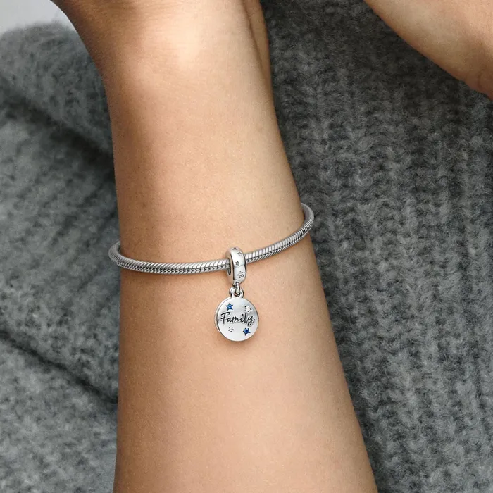 Dangle Charms Women Pandora Family Love Double Dangle Charm